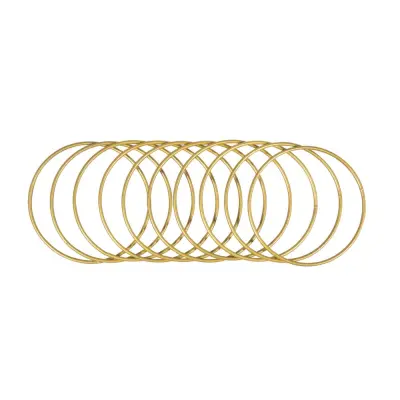 Kovinski obroči, 15 cm, zlati, set 10