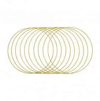 Kovinski obroči, 30 cm, zlati, set 10