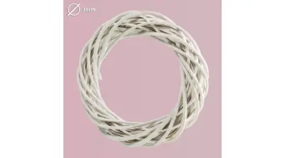 Venec pleten, bel, 35cm