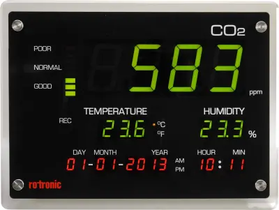 rotaronic CO2-Zaslon merilna naprava za plin CO2\, relativno vlažnost in temperaturo