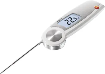 testo 104 vbodni termometer (HACCP) Merilno območje temperature -50 do 250 °C Vrsta senzorja NTC v skladu z zahtevami haccp testo 104 zložljiv vbodni
