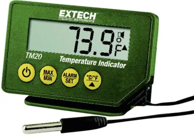 Merilnik temperature Extech Modell TM20 termometer s standardnim temperaturnim tipalom -40 do +70 °C vrsta tipala: K kalibracija narejena po: delovnih