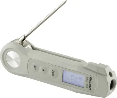 Vbodni termometer VOLTCRAFT UKT-100 merilno območje temperature -40 do 280 °C LED-žepna luč\, IR-merjenje\, IP65