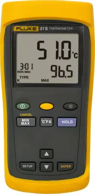Fluke 51 II naprava za merjenje temperature  -250 - +1372 °C Vrsta senzorja J\, K\, T\, E