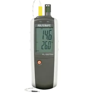 Merilnik vlažnosti zraka (higrometer) VOLTCRAFT PL-100TRH 0 % rF 100 % rF kalibracija narejena po: delovnih standardih