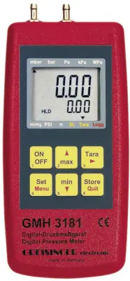 Merilnik tlaka Greisinger GMH 3181-01 za zračni tlak\, neagresivne pline in korozivne pline -0.001 - 0.025 bar