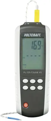 Merilnik temperature VOLTCRAFT PL-125-T2 -200 do +1372 °C tip senzorja K\, J