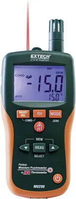 Extech MO290-EU merilnik vlažnosti (higrometer)  0 % rF 99 % rF prikaz rosišča/opozorilo pred plesnijo