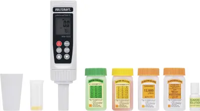 VOLTCRAFT WM-500 merilna naprava za tekočine WM-500 pH\, prevodnost\, topljeni delci\, slanost\,-temperatura -2 do +16 pH 0 do 110 °C