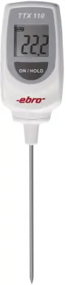 ebro TTX 110 vbodni termometer (HACCP)  Merilno območje temperature -50 do 350 °C Vrsta senzorja T v skladu z zahtevami haccp