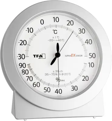 TFA Dostmann TFA Dostmann Analog merilnik vlažnosti (higrometer) 10 % rF 99 % rF Merilnik vlažnosti zraka/temperature, termometer/vlagomer -30 do +50