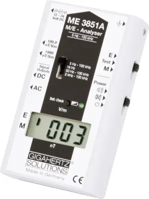 Gigahertz ME3851A Nizka frekvenca (NF) -analizator\, merilnikelektrosmoga 5 Hz - 100 kHz\,  Gigahertz Solutions