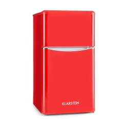 Klarstein Monroe Red Kombiniran hladilnik z zamrzovalnikom 61/24 l A+ Retrolook rdece barve, Rdeca