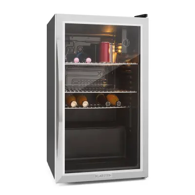 Klarstein Beersafe XXL, hladilnik volumna 80 l, energ. klasa A, steklena vrata, nerjavece jeklo, Nerjavece jeklo