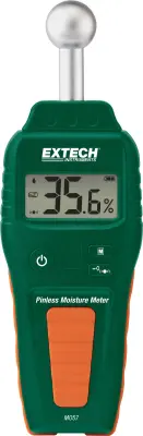 Extech MO57 merilnik vlažnosti materialov Merilno območje vlage v zgradbah (območje) 0.1 do 99.9 % vol Merilno območje vlage lesa (območje) 0.1 do 99.