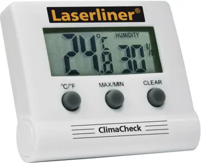 Digitalni higrometer za dolgoročno spremljanje notranje klime Umerjeno na: Tovarniški standard Merilnik vlažnosti zraka (higrometer) Laserliner ClimaC