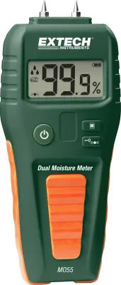 Merilnik vlažnosti materialov Extech MO55 ATT.FX.METERING-RANGE-BUILDING-MOISTURE 1.5 do 33 % vol ATT.FX.METERING-RANGE-WOOD-MOISTURE 5 do 50 % vol Br