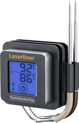 Digitalni termometer za spremljanje stopnje kuhanja mesnih jedi s pomočjo aplikacije ThermoControl prek funkcije Bluetooth Laserliner 082.429A vbodni