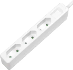 LogiLink LPS229 razdelilna letev 3-kratni  bela konusni vtič 1 kos