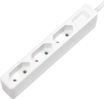 LogiLink LPS229 razdelilna letev 3-kratni  bela konusni vtič 1 kos