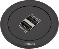 EVOline 159280001200 namizna vtičnica 2-kratni  črna  1 kos