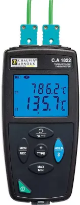 Chauvin Arnoux C.A 1822 naprava za merjenje temperature  -200 - 1372 °C Vrsta senzorja J\, K\, T\, N\, E\, R\, S funkcija zapISOvanja podatkov