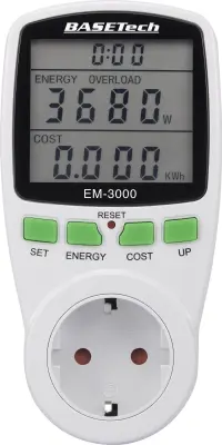 Basetech EM-3000 naprava za merjenje stroškov energijske porabe napoved stroškov
