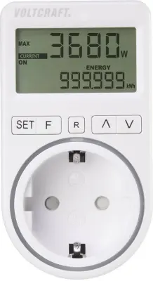 VOLTCRAFT SEM4500 naprava za merjenje stroškov energijske porabe napoved stroškov\, funkcija alarma\, nastavljiva električna tarifa