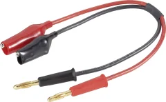 Modelcraft adapterski kabel za napajalnike [2x banana moški konektor - 2x krokodil sponka] 25.00 cm 2.5 mm²  208351