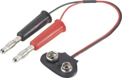 Modelcraft polnilni kabel [2x banana moški konektor - 1x priključek 9 V blok baterije] 25.00 cm 0.25 mm²  208286