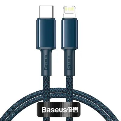 Pleteni kabel visoke gostote Baseus Type-C do Lightning, PD, 20 W, 1 m (moder)