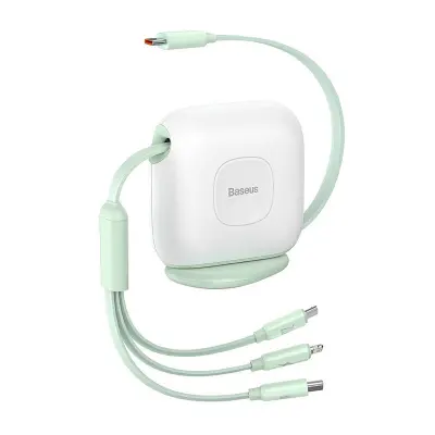 Baseus Traction 3-v-1 USB-C kabel USB-C / Lightning / Micro 100W 1,7 m (zelen)