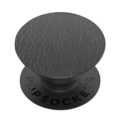 PopGrip Design Usnjeni PopSockets, držalo in držalo za video za pametni telefon - crna