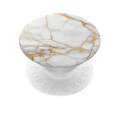 PopGrip Design White Marble PopSockets, držalo in držalo za video za pametni telefon