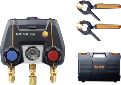 testo 550i Smart Set - digitalni razdelilnik, krmiljen z aplikacijo, z brezžičnimi temperaturnimi senzorji (NTC) merilnik hladilne tekočine testo 550i