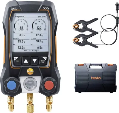 osnovni komplet testo 550s - Pameten digitalni razdelilnik z žičnimi temperaturnimi sondami za vpenjanje merilnik hladilne tekočine testo 550s Basis S