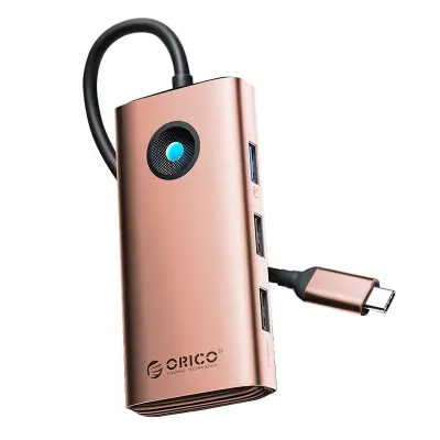 Večfunkcijska priklopna postaja Orico Type-C 6in1 HUB (rose gold)