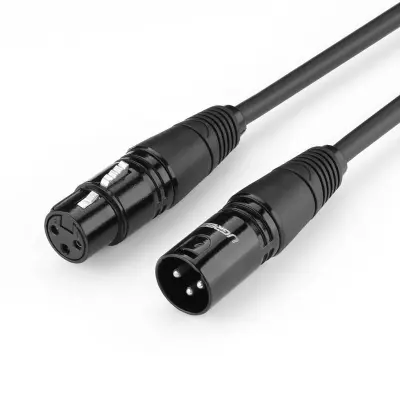 XLR ženski na XLR moški kabel UGREEN AV130 3m (črn)