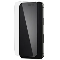 Spigen iPhone 14 Pro Max kaljeno steklo 9H trdota 2,5D poševni robovi, ultra tanek 0,2 mm - prozoren