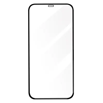 Visokokakovostno kaljeno steklo za iPhone 12 Pro Max s 5D poševnimi robovi, popoln oprijem - crn obris