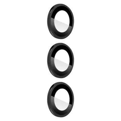 Zašcita fotoaparata Samsung Galaxy S23 in S23 Plus v ultra-prosojnem kaljenem steklu 9H - crn obris