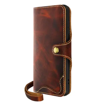 Etui denarnica za Samsung Galaxy S23 iz pravega usnja, vintage slog z notranjim pokrovom