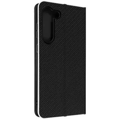 Ovitek za Samsung S23 Plus, Carbon Style z držalom za kartico in video držalom - crn