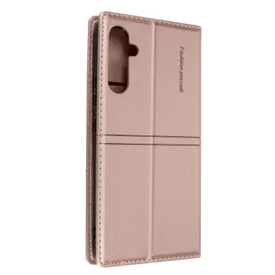 Ovitek denarnica za Samsung Galaxy A34 5G s funkcijo stojala za video, magnetni preklop - roza zlato