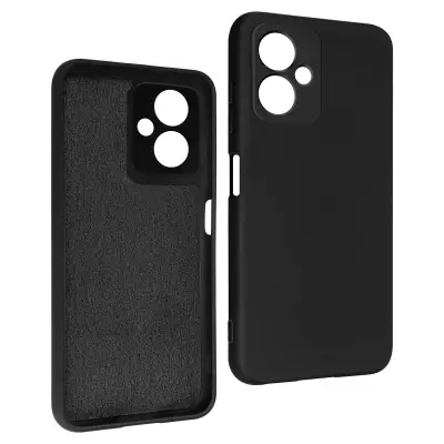 Silikonski ovitek Xiaomi Redmi Note 12 5G z mehkim zapestnim pašckom - crn