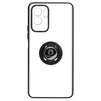 Ovitek za Samsung Galaxy A23 5G in M23 5G z držalom za prstan, hrbtna stran proti prstnim odtisom, združljivo z magnetnim stojalom - crna