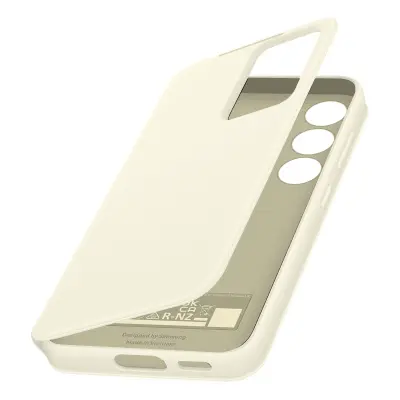 Originalno ohišje za Samsung S23 Plus, okence in držalo za kartico Smart Clear View Cover - krem