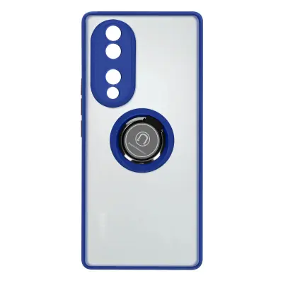 Ovitek za Honor 70 z držalom za prstan, hrbtna stran z zamrznjeno zašcito proti prstnim odtisom, združljivo z magnetnim stojalom - modra
