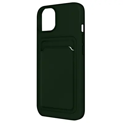 Ovitek za iPhone 12 in 12 Pro z držalom za kartico, mehak silikon, Forcell - zelen