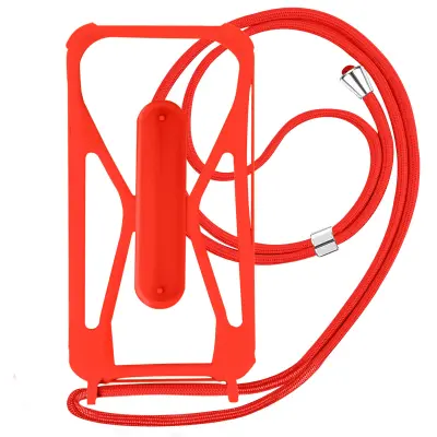 Univerzalna torbica z vrvico za pametni telefon, vogali, odporni proti udarcem in stojalo za video - rdeca